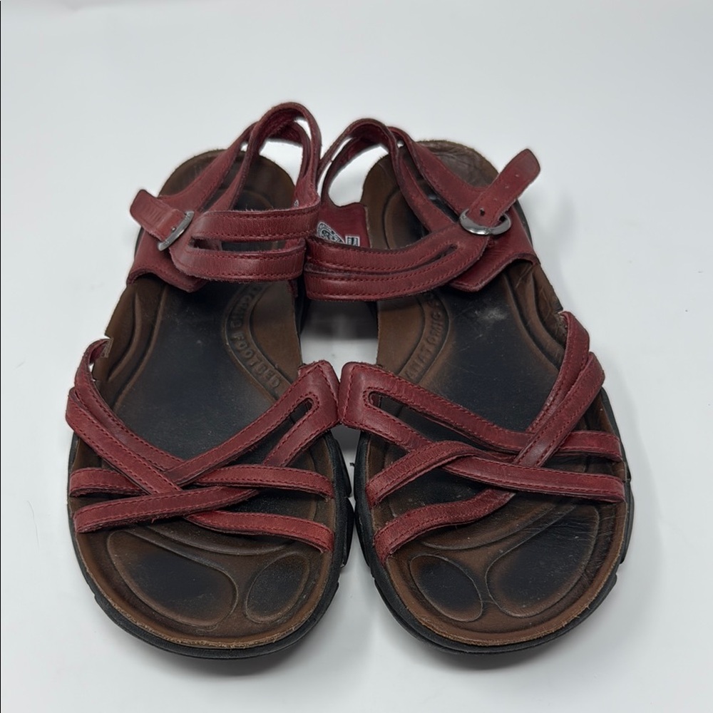 Keen Red and Brown Comfort Strappy Sandals Anatomic Footbed Size 9.5